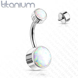 Double Round Opal Bezel Set