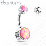 Double Round Opal Bezel Set