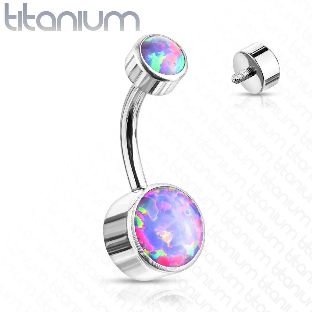 Double Round Opal Bezel Set