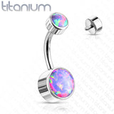 Double Round Opal Bezel Set