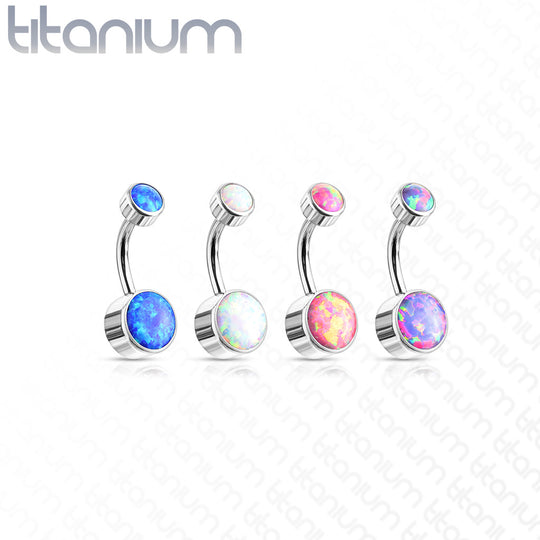 Double Round Opal Bezel Set