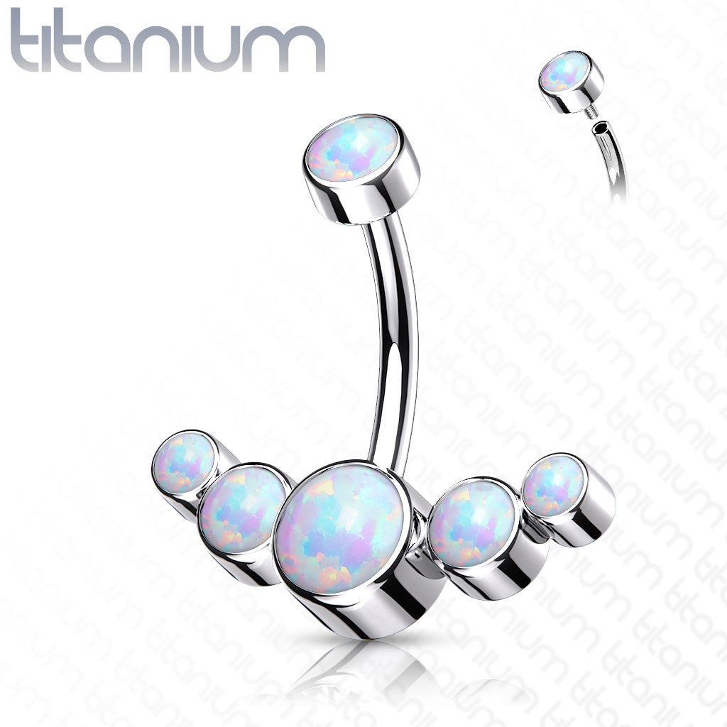 Opal Bezel Set Top With 5-Opal Set Curve