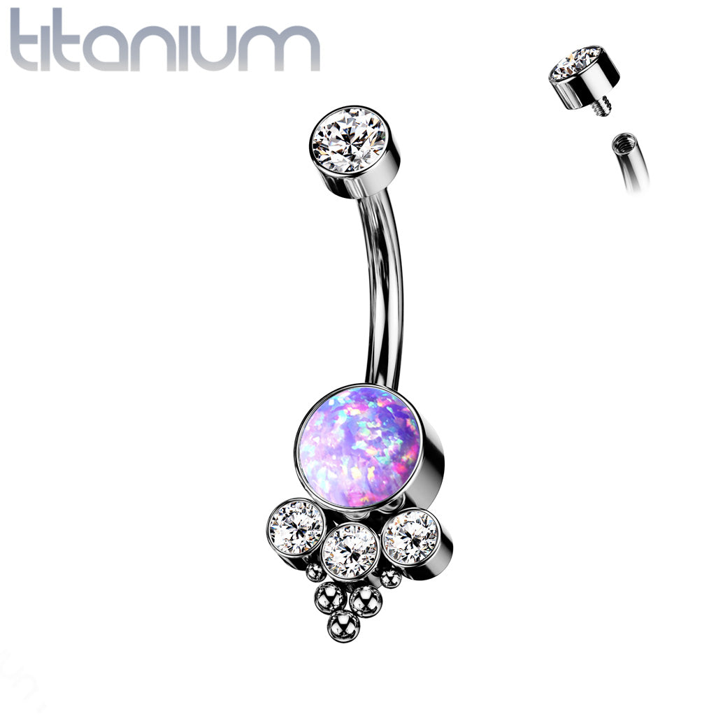 Round CZ and Ball Cluster with Bezel Set CZ or Opal Center