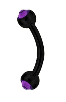 Black Steel Jewelled Micro Banana