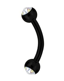 Black Steel Jewelled Micro Banana