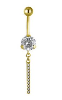 Navel with longbar dangle