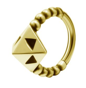 Anneau continu tribal plaqué or 24k avec bras articulé