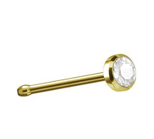 Bijou de nez droit plaqué or 24k avec une pierre