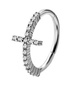 Anneau continu avec pierres et bras articulé pour le conch