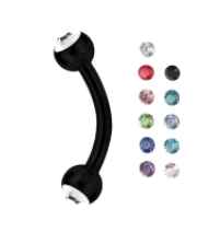 Black Steel Jewelled Micro Banana