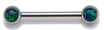 Forward Facing Synthetic Opal Nipple Bar