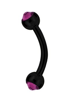 Black Steel Jewelled Micro Banana