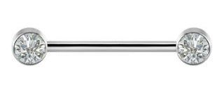 Barbell de sein interne en titanium avec zircon