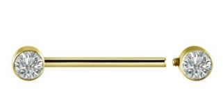 Barbell interne Titanium plaqué 24K et zircon