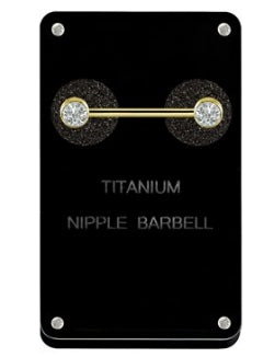 Barbell interne Titanium plaqué 24K et zircon