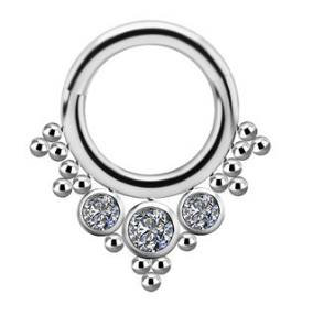 Titanium cluster style clicker with opals