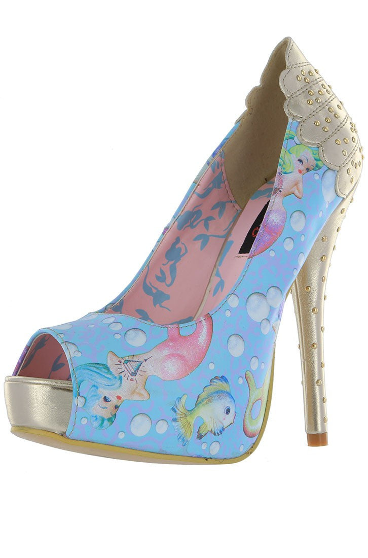 Lollipop Lorelei Peep Toe Platform ❤ Light Blue