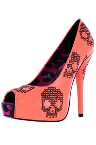 Sugar Hiccup Peep Toe Platform ❤ Neon Coral
