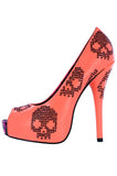Sugar Hiccup Peep Toe Platform ❤ Neon Coral