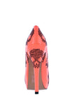 Sugar Hiccup Peep Toe Platform ❤ Neon Coral