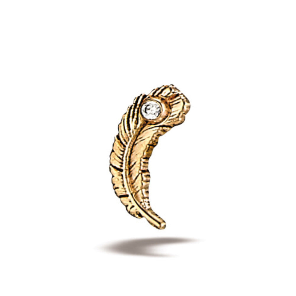 FEATHER (10MM x 3.5MM w/1,25MM STONE)