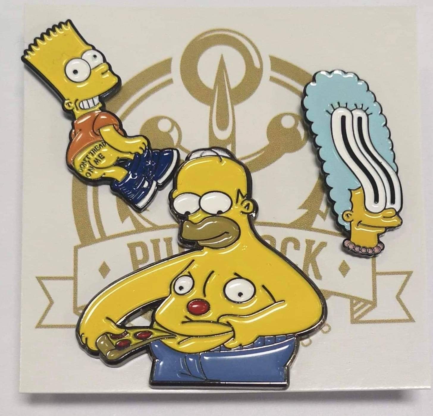 Épinglette Simpson (Bart, Homer pizza, Marge)