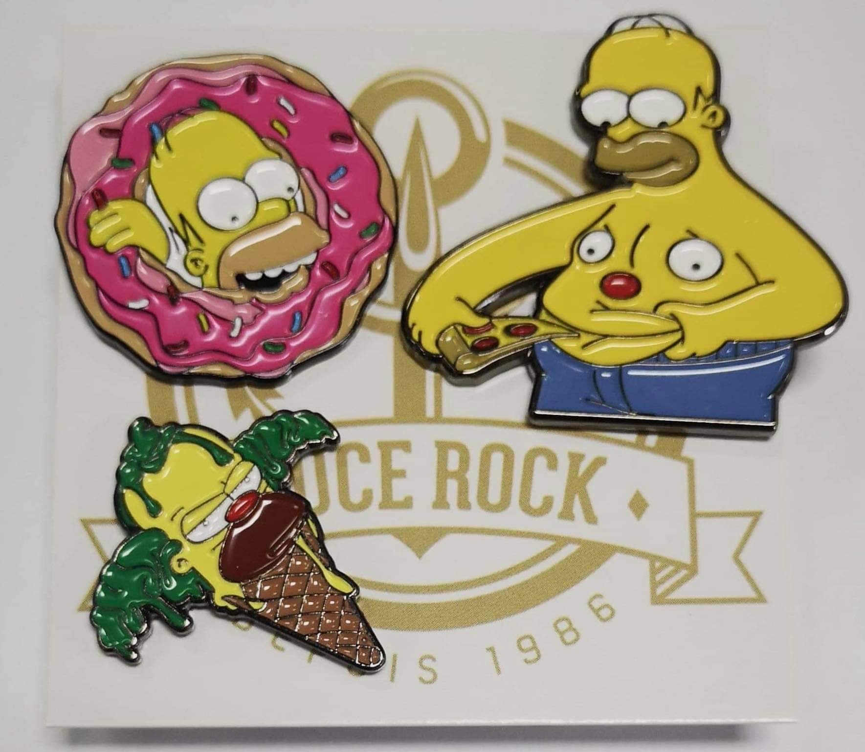 Épinglette Simpson (homer beigne, Homer pizza, Krusty)