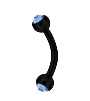 Black Steel Jewelled Micro Banana