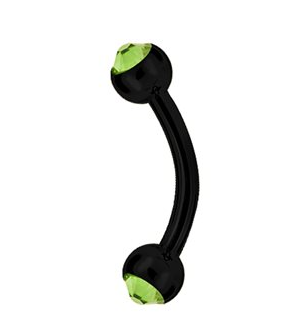 Black Steel Jewelled Micro Banana