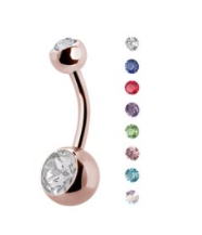 Rose Gold Steel Double Jewelled Banana