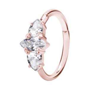 Clicker avec Pierre plaqué or rose 24k