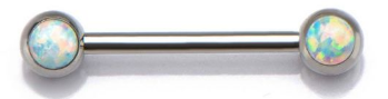 Forward Facing Synthetic Opal Nipple Bar